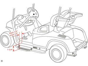 golf cart nerf bars, side nerf bars for golf cart, lifted golf cart